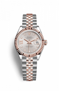 Rolex Lady-Datejust 28 Rolesor Rose Fluted / Jubilee / Sundust Diamond 279171-0019