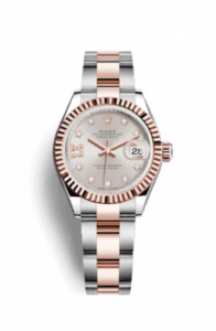 Rolex Lady-Datejust 28 Rolesor Rose Fluted / Oyster / Sundust Diamond 279171-0020