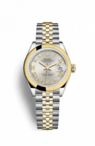 Rolex Lady-Datejust 28 Rolesor Yellow Domed / Jubilee / Silver Roman 279163-0005