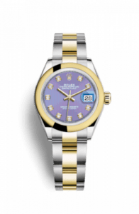 Rolex Lady-Datejust 28 Rolesor Yellow Domed / Oyster / Lavender Diamond 279163-0018
