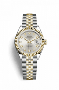 Rolex Lady-Datejust 28 Rolesor Yellow Fluted / Jubilee / Silver Diamond 279173-0007