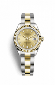 Rolex Lady-Datejust 28 Rolesor Yellow Fluted / Oyster / Champagne Diamond 279173-0012