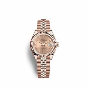 Rolex Lady-Datejust 28 Rose Gold / Fluted / Rose - Roman / Jubilee 279175-0028