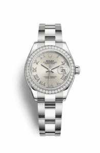 Rolex Lady-Datejust 28 Stainless Steel / Diamond / Silver - Roman / Oyster 279384rbr-0010