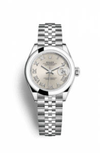 Rolex Lady-Datejust 28 Stainless Steel Domed / Jubilee / Silver Roman 279160-0007