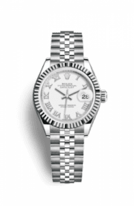 Rolex Lady-Datejust 28 Stainless Steel Fluted / White - Roman / Jubilee 279174-0019