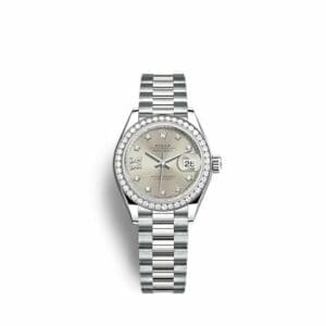 Rolex Lady-Datejust 28 White Gold - Diamond / President / Silver - Diamond 279139RBR-0003