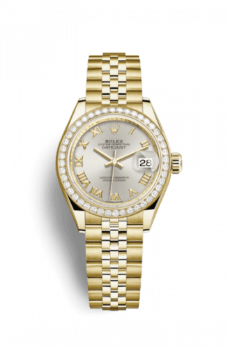 Rolex Lady-Datejust 28 Yellow Gold Diamond / Jubilee / Silver Roman 279138rbr-0018