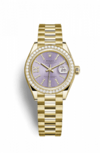 Rolex Lady-Datejust 28 Yellow Gold Diamond / President / Lilac Diamonds 279138rbr-0010
