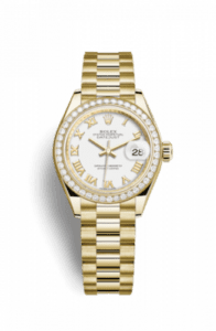Rolex Lady-Datejust 28 Yellow Gold Diamond / President / White Roman 279138rbr-0031