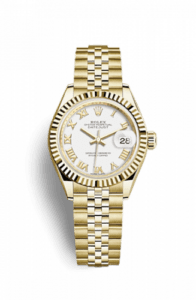 Rolex Lady-Datejust 28 Yellow Gold Fluted / Jubilee / White Roman 279178-0030