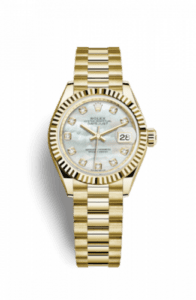Rolex Lady-Datejust 28 Yellow Gold Fluted / President / MOP 279178-0025