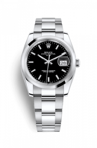 Rolex Oyster Perpetual Date 34 Stainless Steel Domed / Oyster / Black 115200-0004