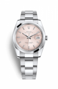 Rolex Oyster Perpetual Date 34 Stainless Steel Domed / Oyster / Pink 115200-0005