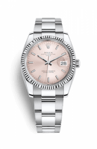 Rolex Oyster Perpetual Date 34 Stainless Steel Fluted / Oyster / Pink 115234-0006