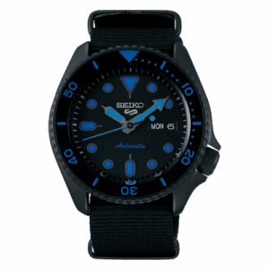 Seiko 5 Sports Street Style Hard Coating / Black - Blue / NATO SRPD81K1