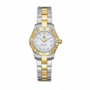 TAG Heuer Aquaracer 300M Quartz 27 Stainless Steel / Yellow Gold / MOP -Diamond / Bracelet WAF1451.BB0814
