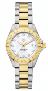 TAG Heuer Aquaracer 300M Quartz 27 Stainless Steel / Yellow Gold / MOP - Diamond / Bracelet WBD1422.BB0321