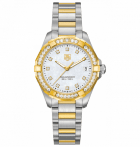 TAG Heuer Aquaracer 300M Quartz 32 Stainless Steel / Yellow Gold / Diamond / MOP - Diamond / Bracelet WAY1353.BD0917