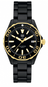 TAG Heuer Aquaracer 300M Quartz 35 Ceramic / Yellow Gold / Black / Bracelet WAY1321.BH0743