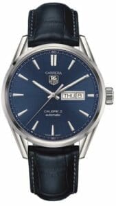 TAG Heuer Carrera Calibre 5 Day Date Stainless Steel / Blue / Alligator WAR201E.FC6292