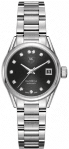 TAG Heuer Carrera Calibre 9 28 Stainless Steel / Black - Diamond / Bracelet WAR2413.BA0776
