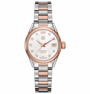 TAG Heuer Carrera Calibre 9 28 Stainless Steel / Rose Gold / MOP - Diamond / Bracelet WAR2452.BD0777