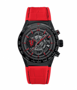 TAG Heuer Carrera Calibre Heuer 01 45 Stainless Steel / Skeleton / Alligator / Manchester United CAR2A1J.FC6416
