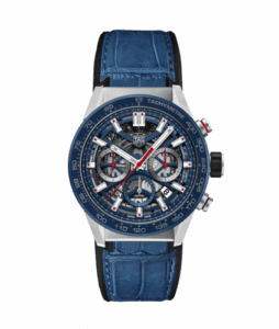 TAG Heuer Carrera Calibre Heuer 02 43 Stainless Steel / Blue Ceramic / Skeleton / Alligator CBG2011.FC6430