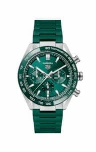TAG Heuer Carrera Calibre Heuer 02 44 Stainless Steel / Green / Rubber CBN2A1N.FT6238