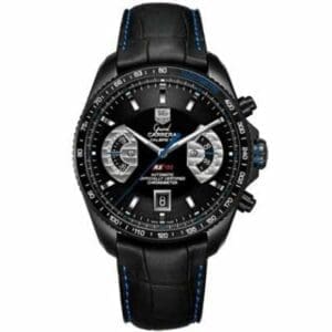 TAG Heuer Grand Carrera Calibre 17 RS150 Titanium PVD / Black - Blue / Alligator CAV518H.FC6273