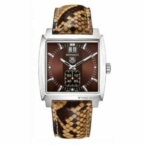 TAG Heuer Monaco Quartz Big Date Stainless Steel / Brown / Python WAW1315.FC6217