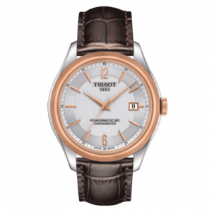 Tissot Ballade Powermatic 80 41 Stainless Steel / Rose Gold PVD / Silver / Strap T108.408.26.037.00