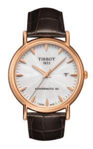 Tissot Carson Powermatic 80 40 Rose Gold / Silver / Strap T907.407.76.031.00