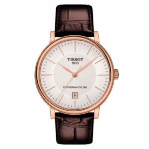 Tissot Carson Premium Powermatic 80 Rose Gold PVD / Silver / Strap T122.407.36.031.00
