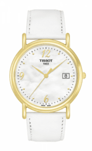 Tissot Carson Quartz 33.7 Yellow Gold / MOP / Strap T71.3.429.74
