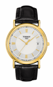 Tissot Carson Quartz 33.7 Yellow Gold / Silver / Strap T71.3.429.61