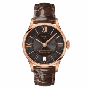 Tissot Chemin Des Tourelles Powermatic 80 32 Rose Gold PVD / Brown / Strap T099.207.36.448.00