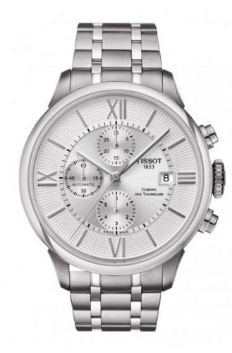 Tissot Chemin des Tourelles Automatic Chronograph Stainless Steel / Silver / Bracelet T099.427.11.038.00