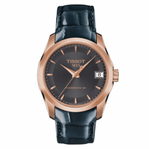 Tissot Couturier Powermatic 80 32 Rose Gold PVD / Grey / Strap T035.207.36.061.00