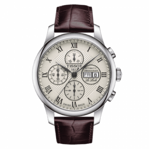 Tissot Le Locle 42.3 Valjoux Chronograph Stainless Steel / Ivory / Strap T006.414.16.263.00