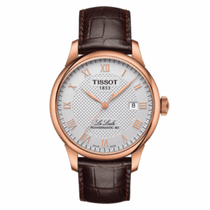 Tissot Le Locle Powermatic 80 39.3 Rose Gold / Silver / Strap T006.407.36.033.00