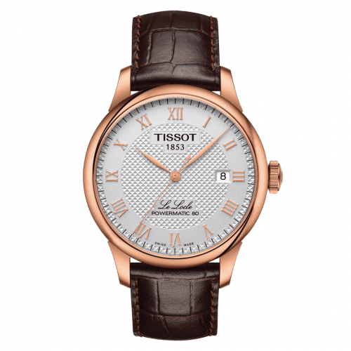 Tissot Le Locle Powermatic 80 39.3 Rose Gold / Silver / Strap T006.407.36.033.00
