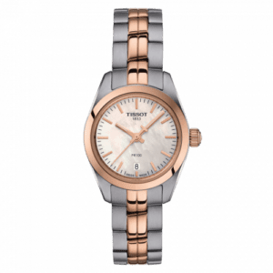 Tissot PR 100 Quartz 25 Stainless Steel / Rose Gold PVD / MOP / Bracelet T101.010.22.111.01