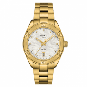 Tissot PR 100 Sport Chic 36 Yellow Gold PVD / MOP / Bracelet T101.910.33.116.01