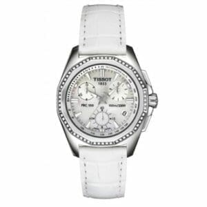 Tissot PRC 100 Chronograph Quartz 34.8 Stainless Steel / MOP / Strap T22.1.456.21