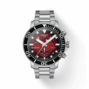 Tissot Seastar 1000 Chronograph Quartz 45.5 Stainless Steel / Red Gradient / Bracelet T120.417.11.421.00
