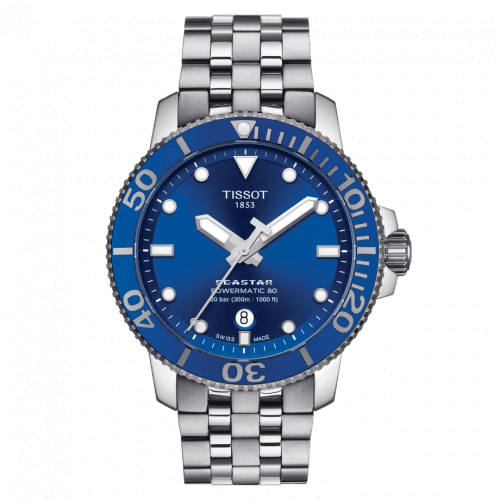 Tissot Seastar 1000 Powermatic 80 43 Stainless Steel / Blue / Bracelet T120.407.11.041.00