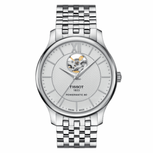 Tissot Tradition Powermatic 80 Open Heart 40 Stainless Steel / Silver / Bracelet T063.907.11.038.00
