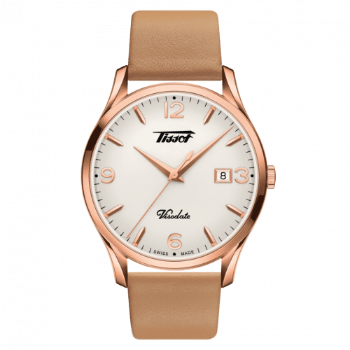 Tissot Visodate Quartz 40 Rose Gold PVD / Silver / Strap T118.410.36.277.01